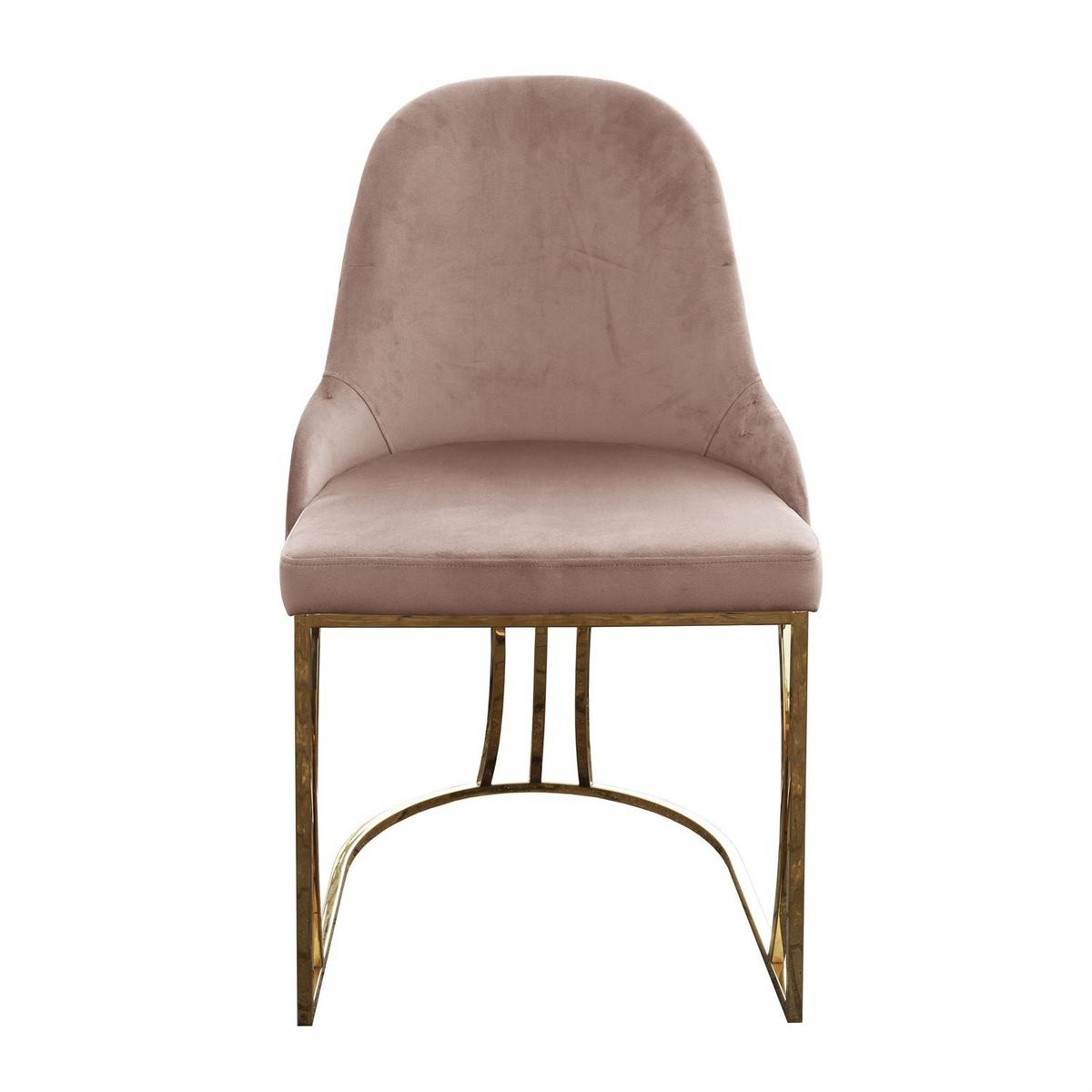 STUHL SOPHIE - Beige/Goldfarben, Textil (51/90/60cm) - Lookway