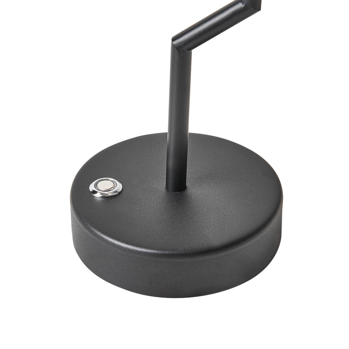 LED-TISCHLEUCHTE Schwarz/Weiß/Heller Holzfarbton Alviela - Hellbraun/Schwarz, Metall (16/16/36cm) - Beliani