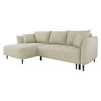 ECKSOFA Bari, Seite: Links - Schwarz/Naturfarben, Holz/Textil (276/158cm) - MIRJAN24