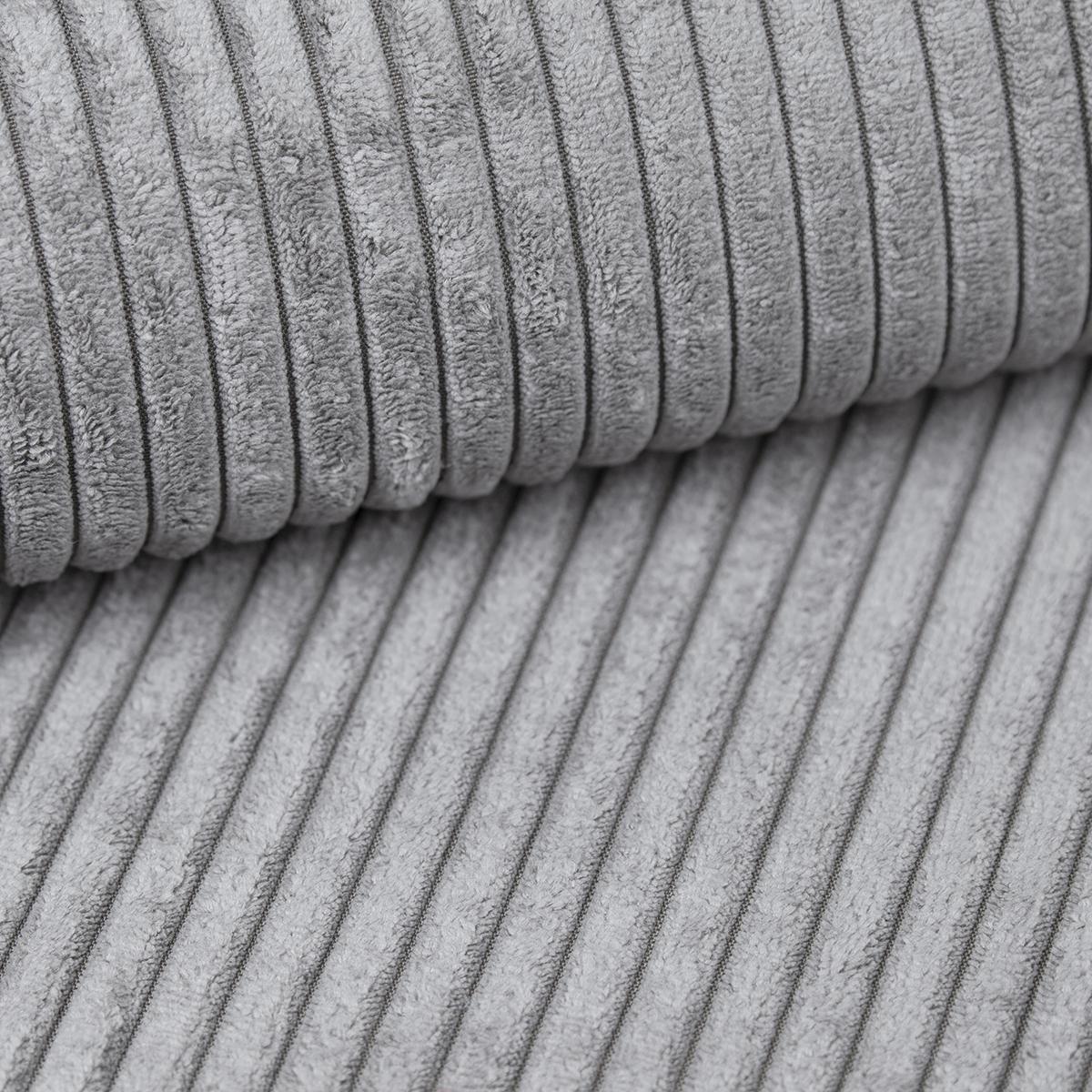 BETTSOFA MOSINE Hellgrau Kordstoff mit Schlaffunktion - Hellgrau, Textil (281/87/98cm) - MASSENO