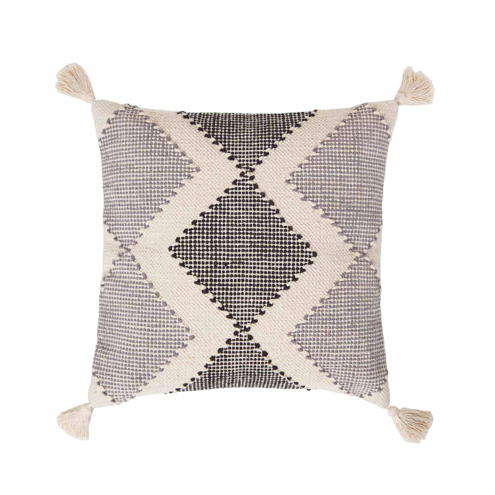 DEKOKISSEN Malmö 45/45 cm geometrisch gemustert - Creme, Textil (45/45cm) - Homescapes