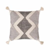 DEKOKISSEN Malmö 45/45 cm geometrisch gemustert - Creme, Textil (45/45cm) - Homescapes
