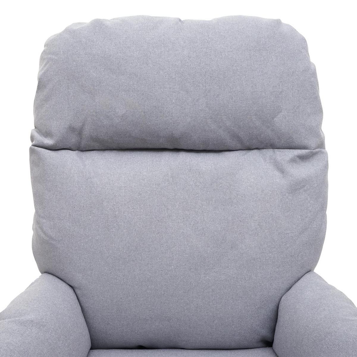 RELAXSESSEL + HOCKER Hellgrau - Hellgrau, Textil (72/101/73cm) - MCW