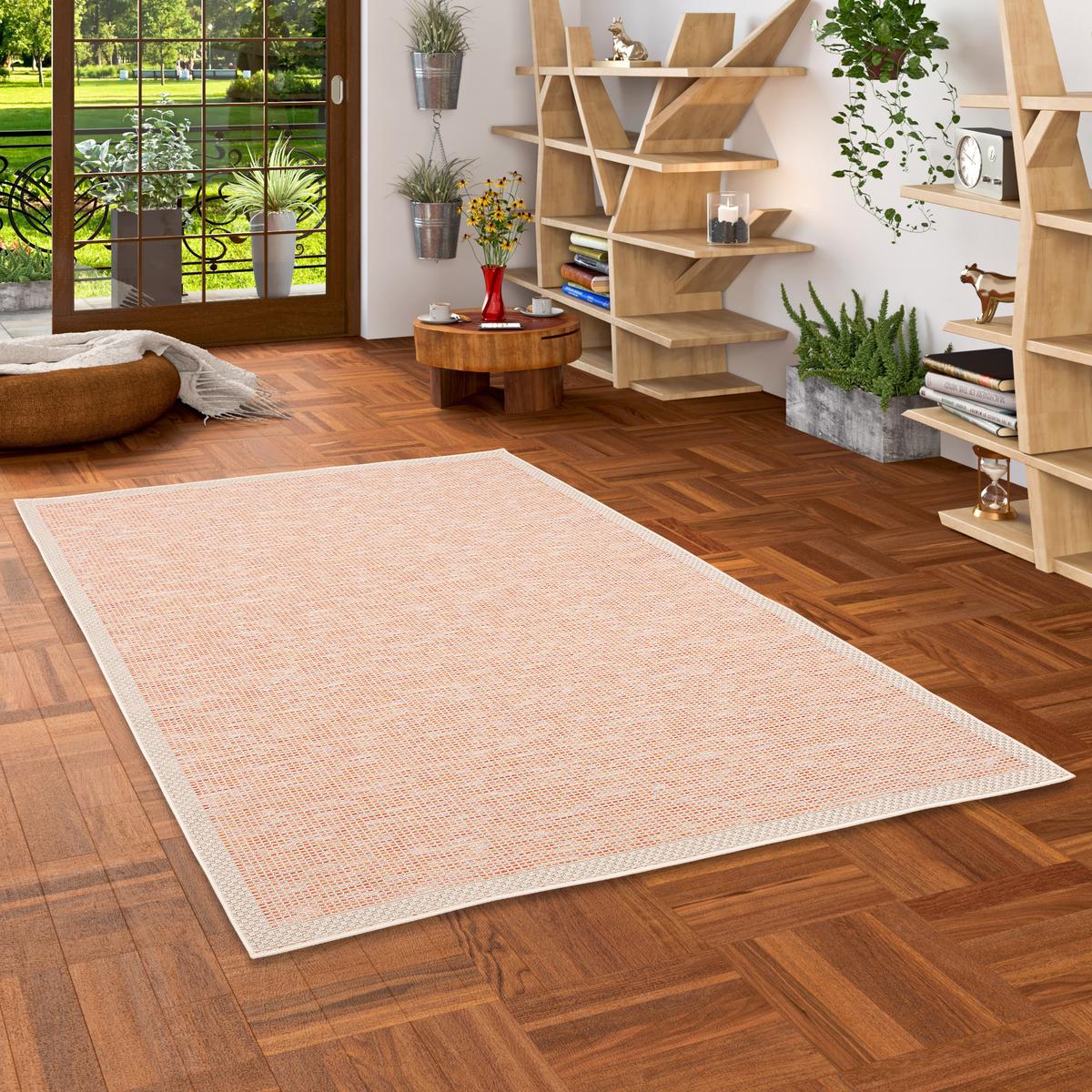 IN & OUTDOOR TEPPICH FLACHGEWEBE OTTAWA BORDÜRE - Terracotta, Textil (80/150cm) - Pergamon