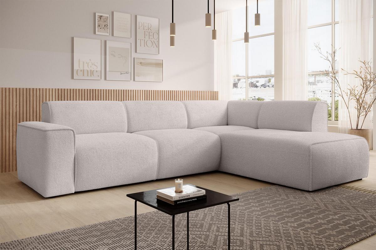 ECKSOFA L Form Didim Taupe 292/220/78 cm – großes Sofa stilvoll & bequem R - Taupe/Schwarz, Kunststoff/Textil (292/220cm) - AX Living