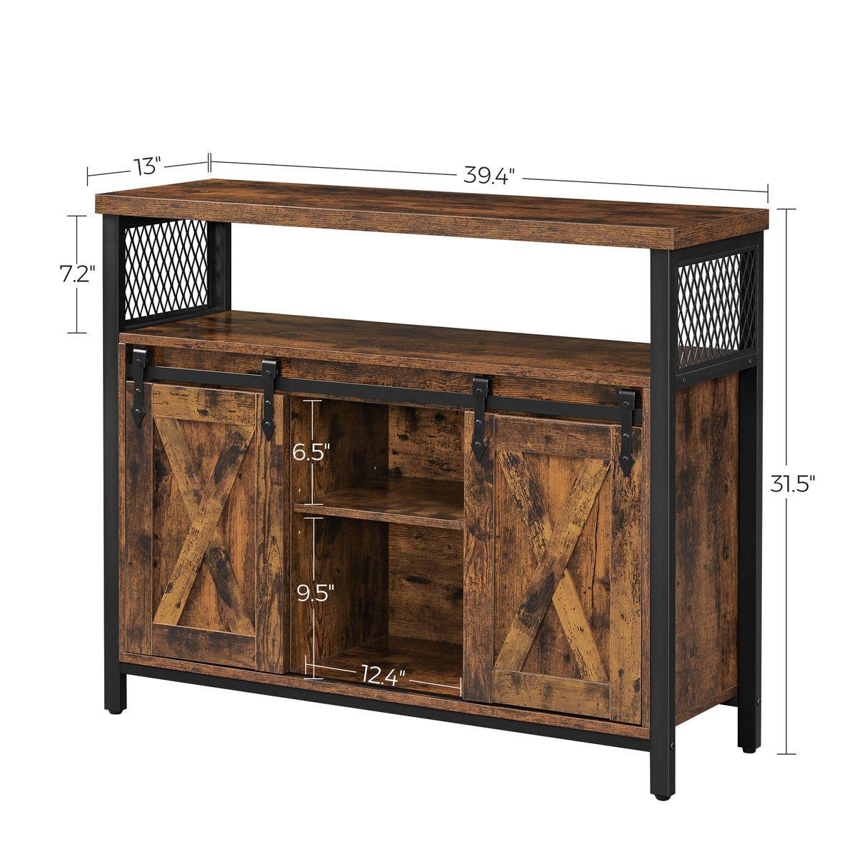 SIDEBOARD im Industriestil mit Schiebetüren - L100 cm - Braun, Holzwerkstoff (33/80/111.5cm) - Calicosy
