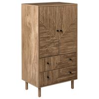 SCHRANK Hellbraun Ronge - Hellbraun/Braun, Holz/Holzwerkstoff (60/110/40cm) - Beliani