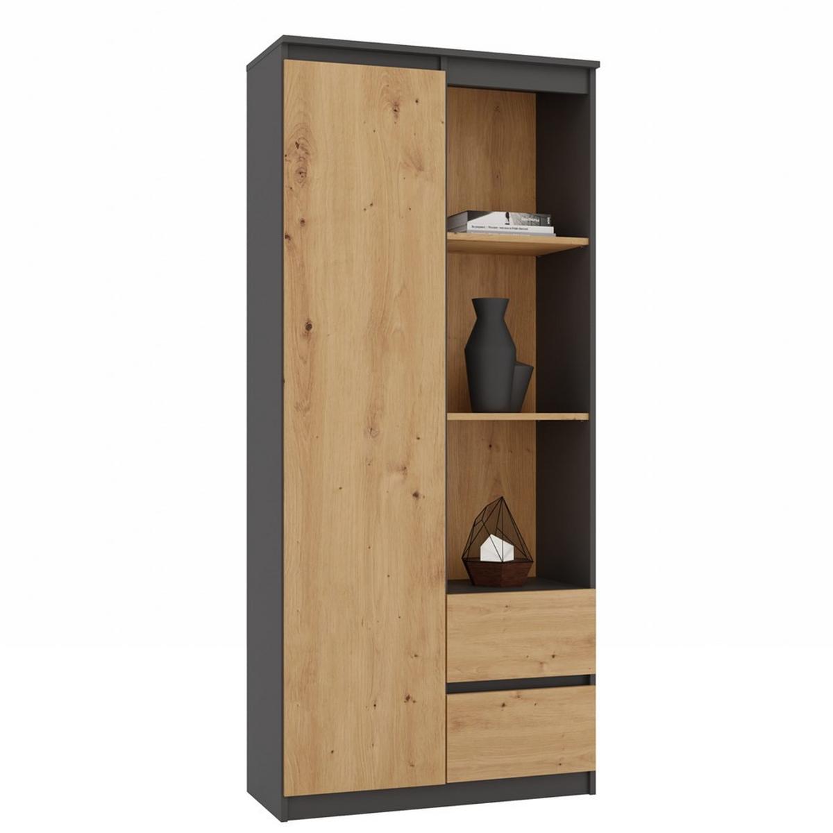 BÜCHERREGAL Anthrazit, Artisan 80/180/35 - Anthrazit, Holzwerkstoff (80/180/35cm) - RAUMHIRSCH FURNITURE