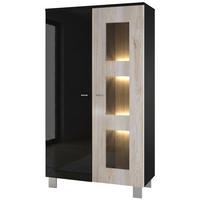 VITRINE Denjo Tür in Eiche Nordic - Silbereichenfarben, Holzwerkstoff (71/129/35cm) - Vladon