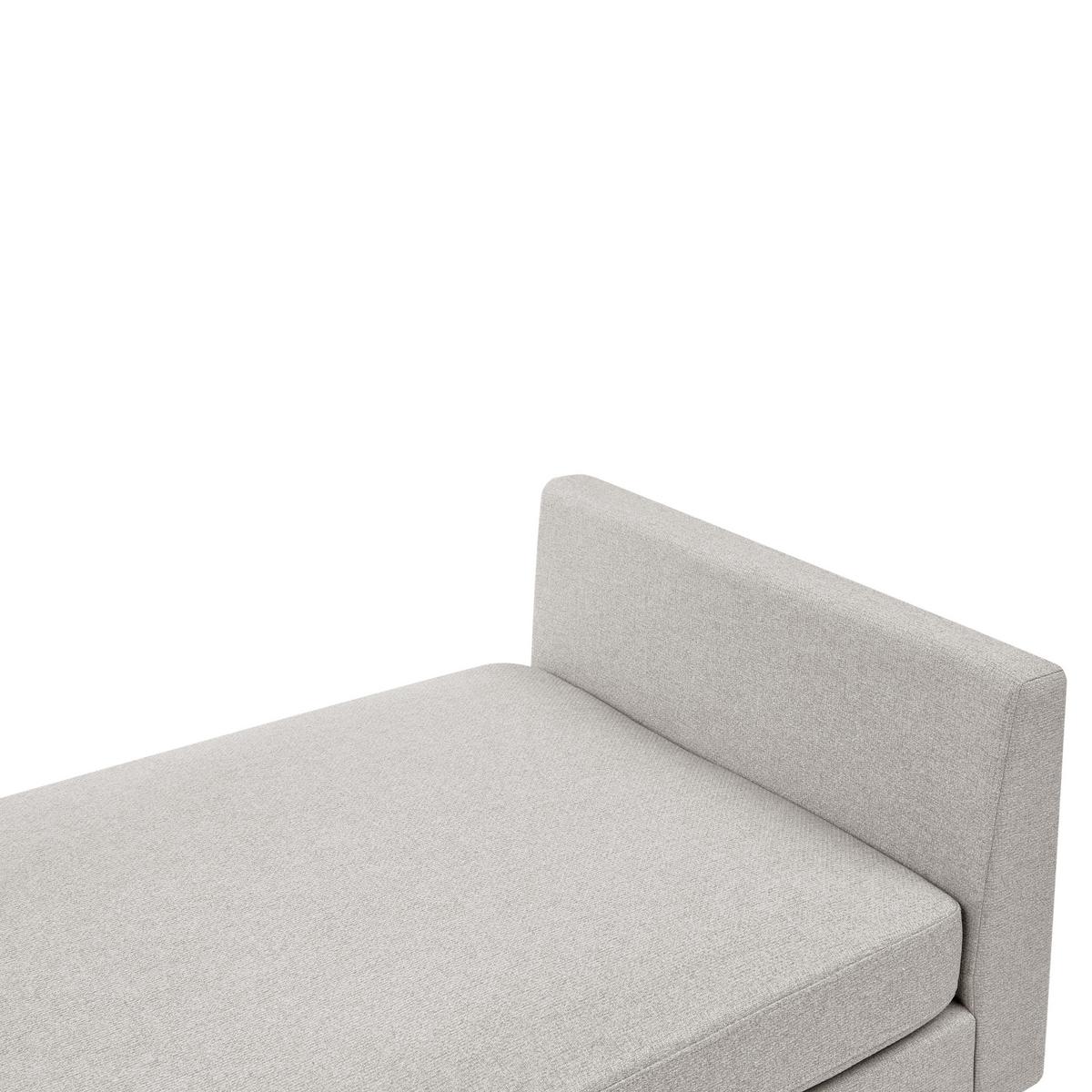 CHAISELONGUE Stoff Hellgrau Archiane - Hellgrau/Schwarz, Textil (170/60/85cm) - Beliani