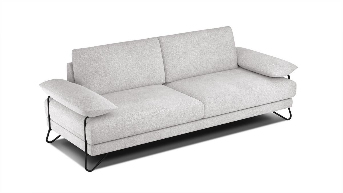 SOFA LORI 3-Sitzer, creme - Creme/Schwarz, Holzwerkstoff/Textil (245/87/96cm) - Wozimo