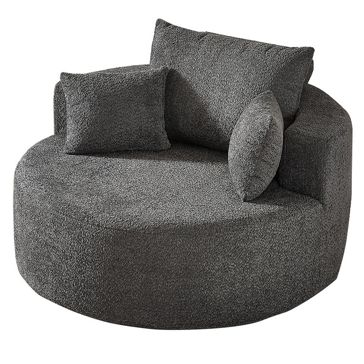 SESSEL aus chenille-schaumstoff, ohne montage & modular kombinierbar - Grau, Textil (127/82/127cm) - Urban Meuble