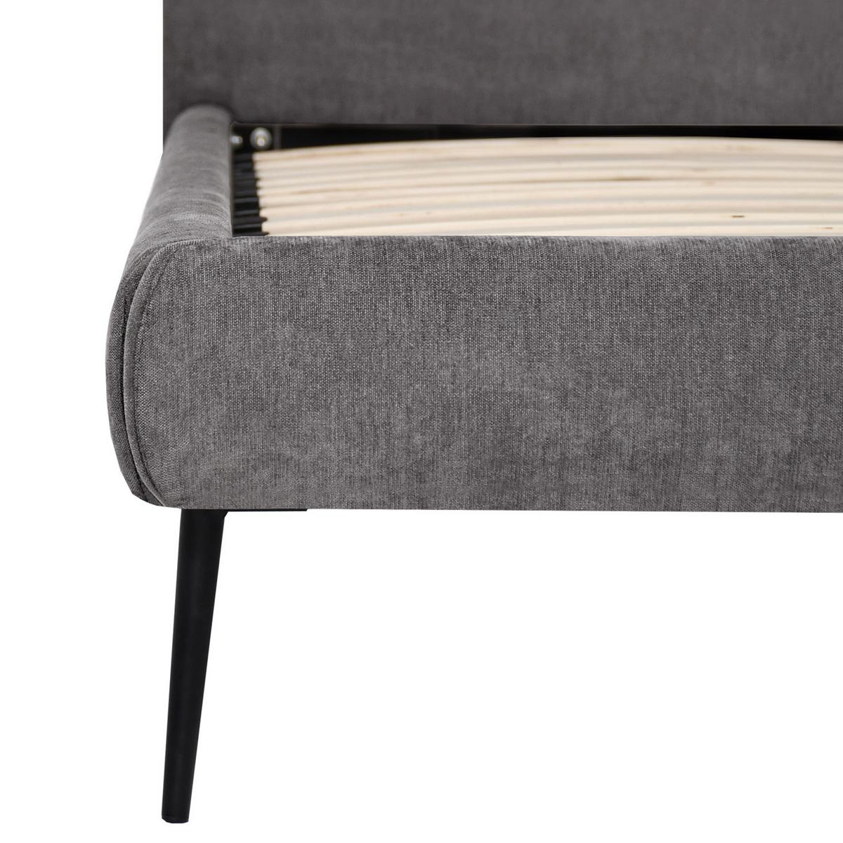 POLSTERBETT Nuit, Doppelbett 160x200 cm mit Schaumstoffmatratze 10 cm, Chenille-Stoff, Dunkelgrau - Dunkelgrau, Textil (160/200cm) - Beautysofa