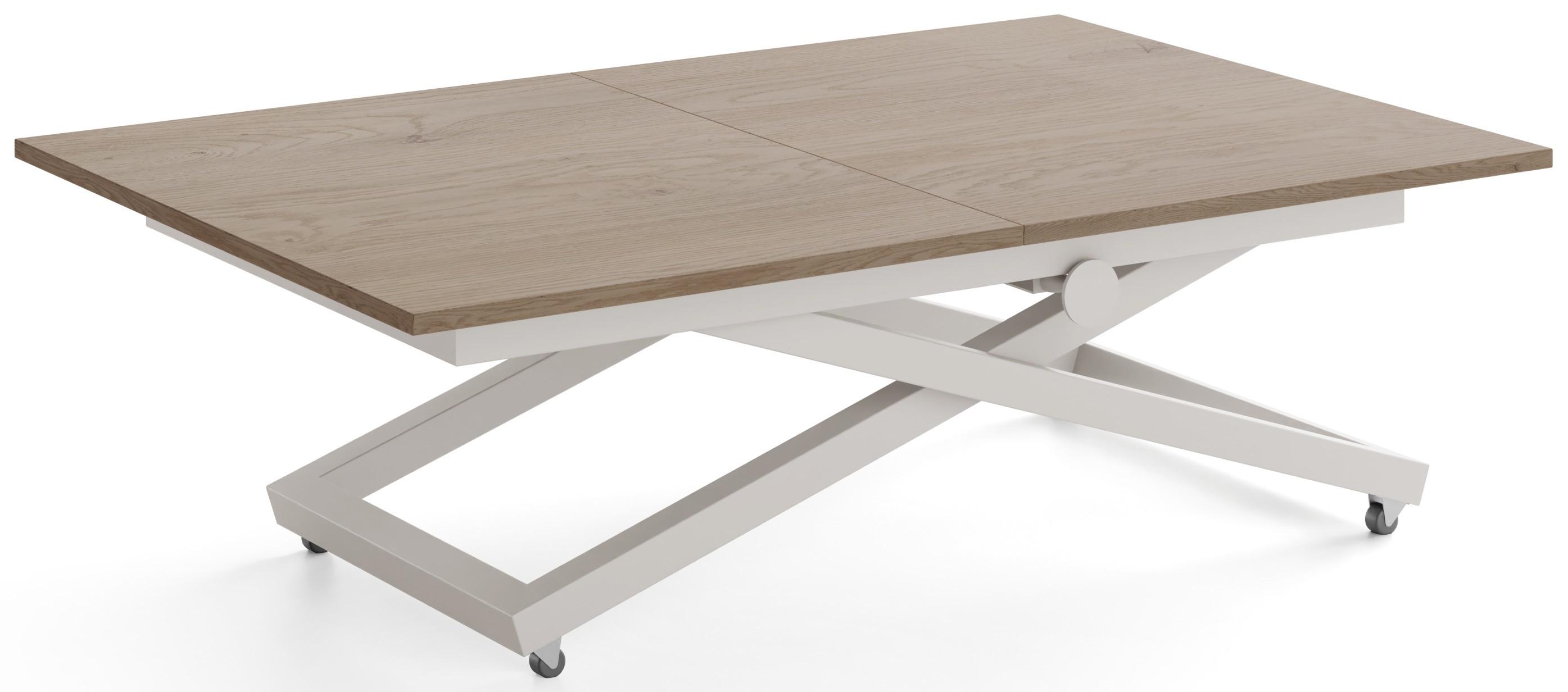 COUCHTISCH Axen höhenverstellbar ausziehbar, Eiche Braun 120-160/80/38-75 cm - Kaschmir/Eichefarben, Holzwerkstoff/Metall (80/160/75cm) - WFL GROUP
