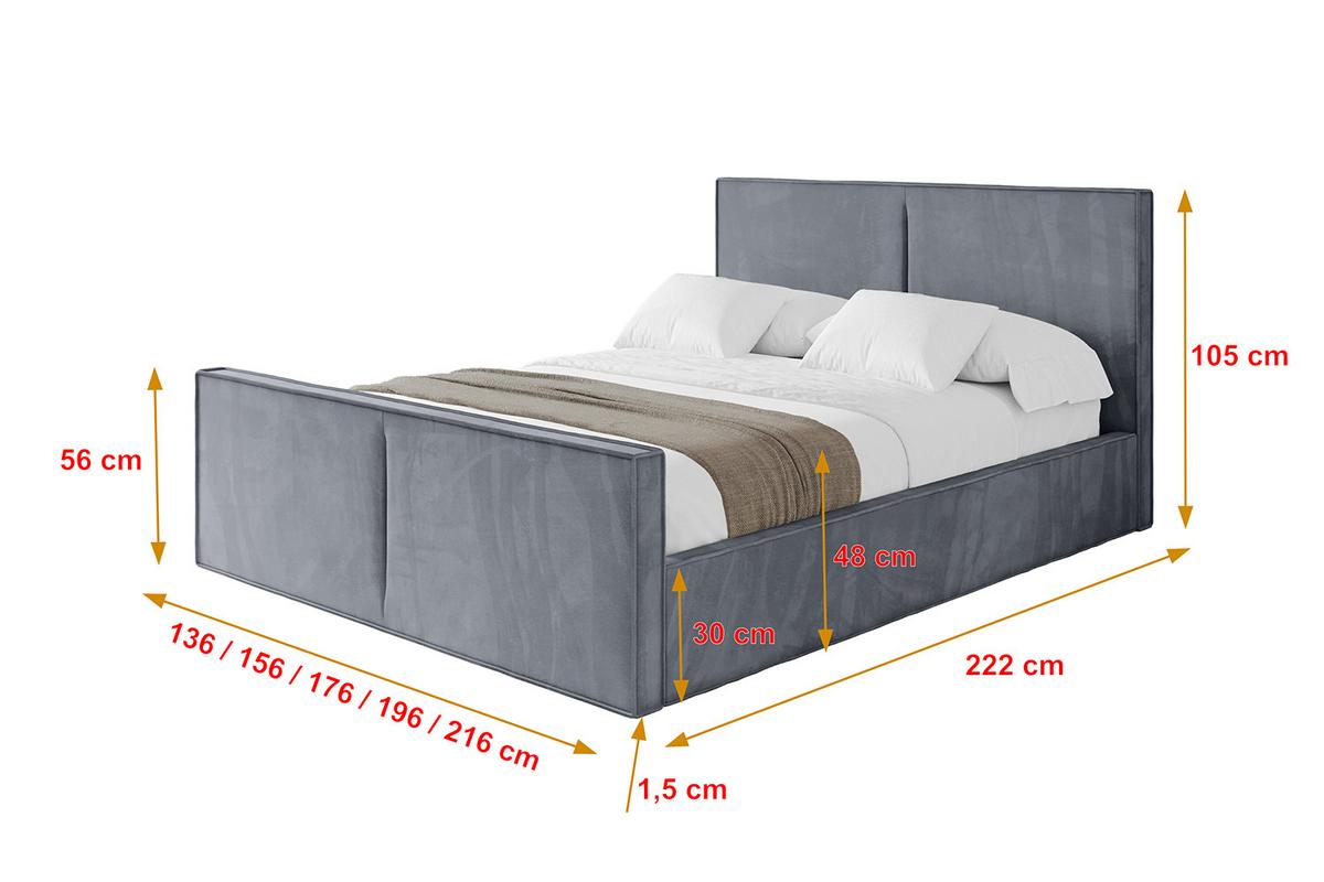 POLSTERBETT mit Bettkasten, Fußteil und Lattenrost, Boxbett ohne Matratze - EMMI-Z 120x200 Grau - Grau, Holzwerkstoff/Textil (120/200cm) - ALTDECOR