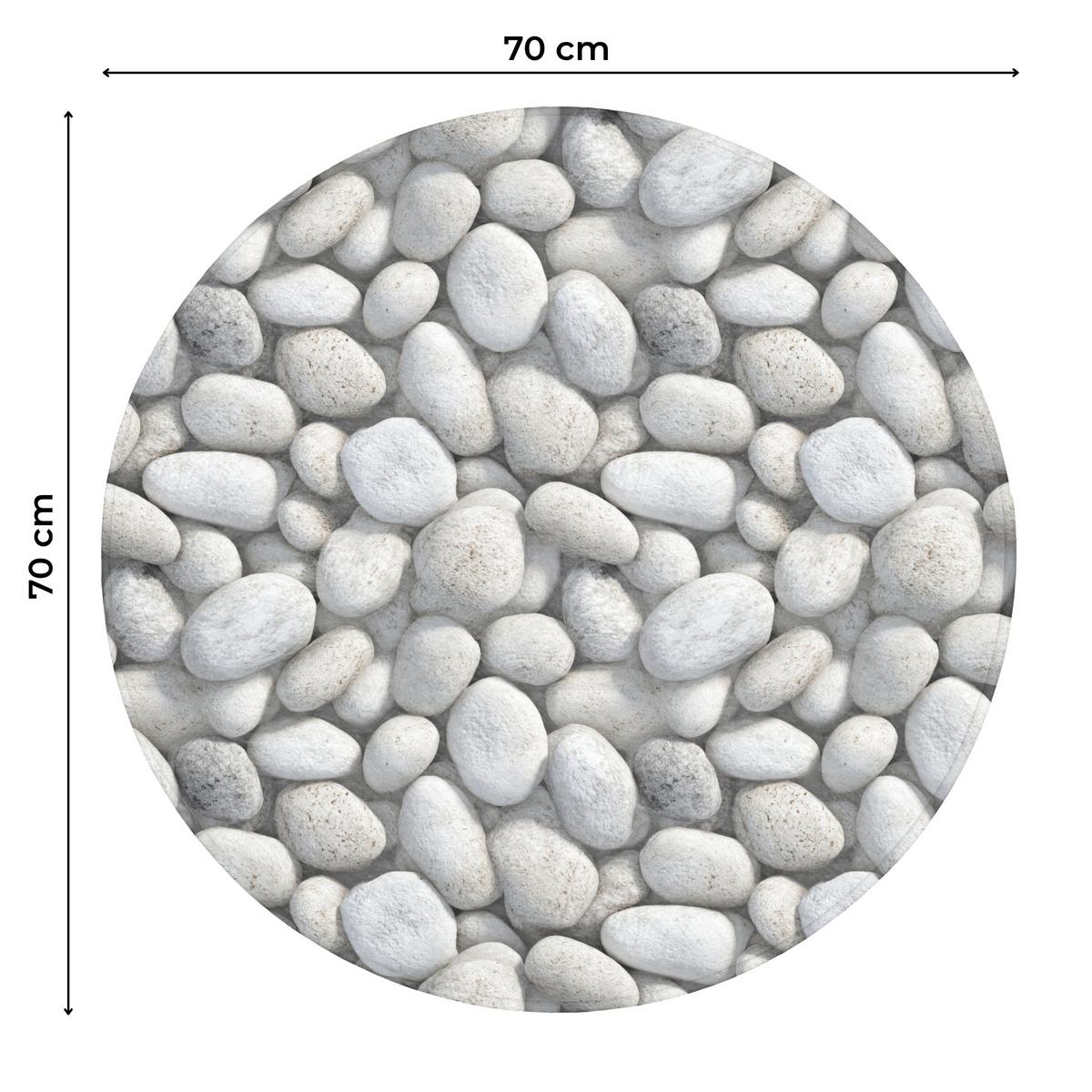WC-VORLEGER Steine - Grau - Oval Toilettenteppich 70x70 cm - Hellgrau, Textil (70/1cm) - OnlyWow