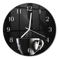 WANDUHR aus Glas Ø30 cm - Tasse - Schwarz, Glas (30/30/0.4cm) - TULUP