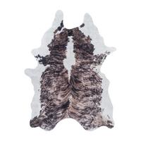 TEPPICH Flachgewebe GASTEIN in Braun, in Rindsleder-Optik, aus Polyester, 100 x 135 cm - Braun, Textil (100/135cm) - KADIMA DESIGN