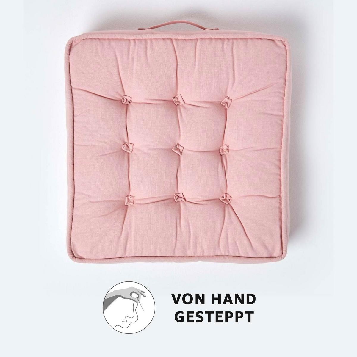 SITZKISSEN rosa 50/50/10 cm – Sesselkissen, Baumwolle - Rosa, Textil (50/50/10cm) - Homescapes