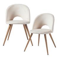 ESSZIMMERSTUHL-SET 2 TLG. Karijoki - Beige/Braun, Textil/Metall (50/77/55cm) - [en.casa]
