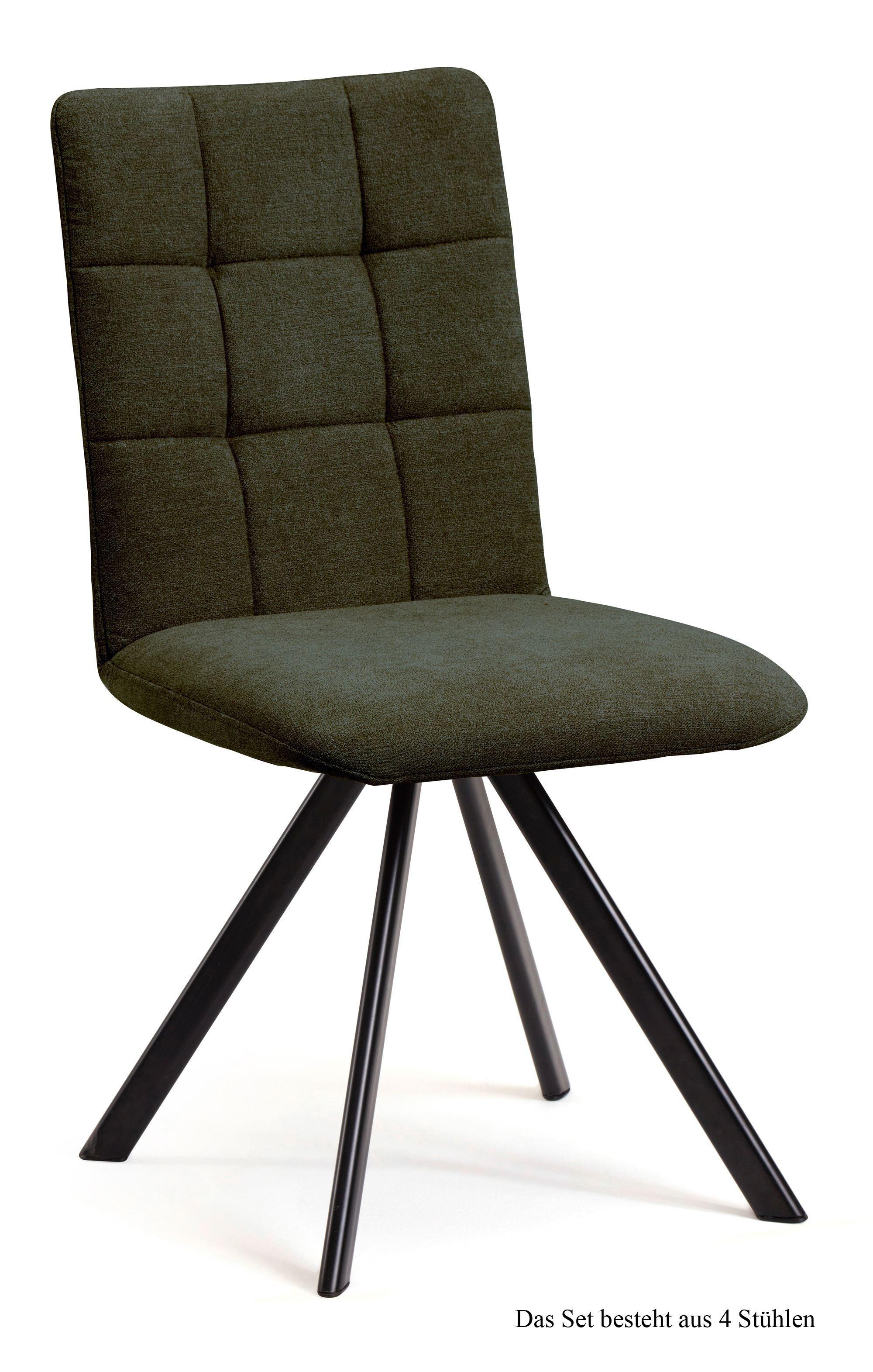 ESSZIMMERSTUHL drehbar (4er-Set) Despa 47x91x60 Schwarz/Khaki - Dunkelgrün/Schwarz, Kunststoff (60/91/47cm) - 58aufmkessel