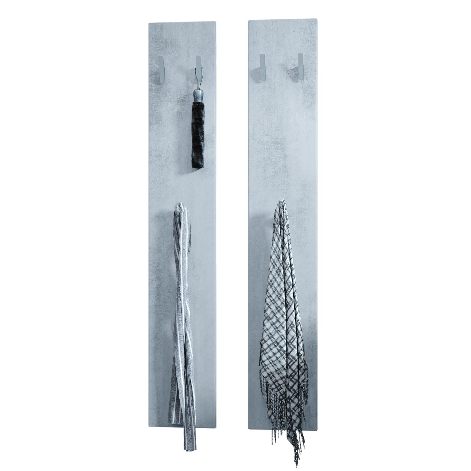 GARDEROBENPANEEL Wandpaneel Beton Oxid Optik - Hellgrau, Holzwerkstoff (24/140/2cm) - Vladon