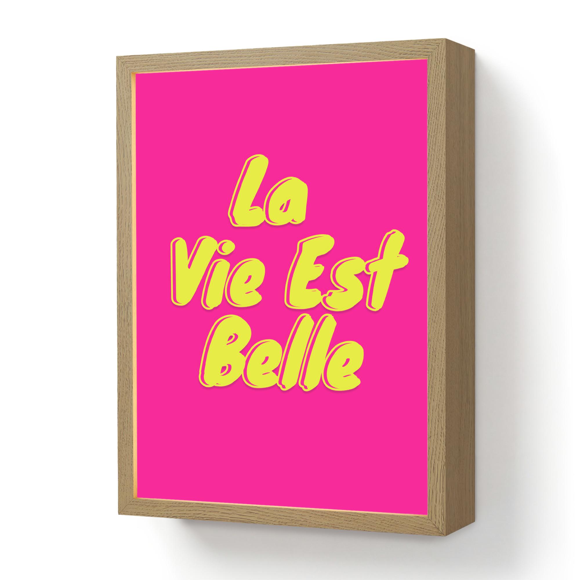 WANDLEUCHTE MIT AKKU Zitat - Retro - Rosa 30x40 cm - Pink, Holzwerkstoff (30/40/8cm) - OnlyWow