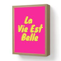 WANDLEUCHTE MIT AKKU Zitat - Retro - Rosa 30x40 cm - Pink, Holzwerkstoff (30/40/8cm) - OnlyWow
