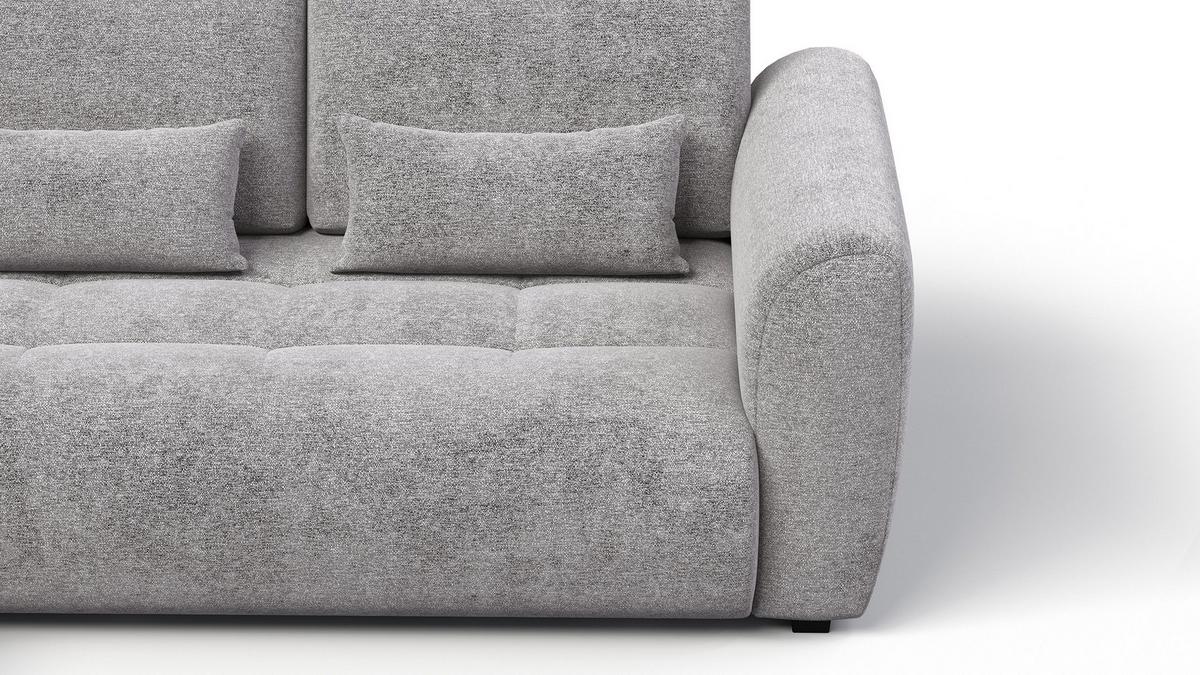 ECKSOFA SORENO 4-Sitzer, platingrau - Schwarz/Grau, Holz/Textil (293/171cm) - Wozimo