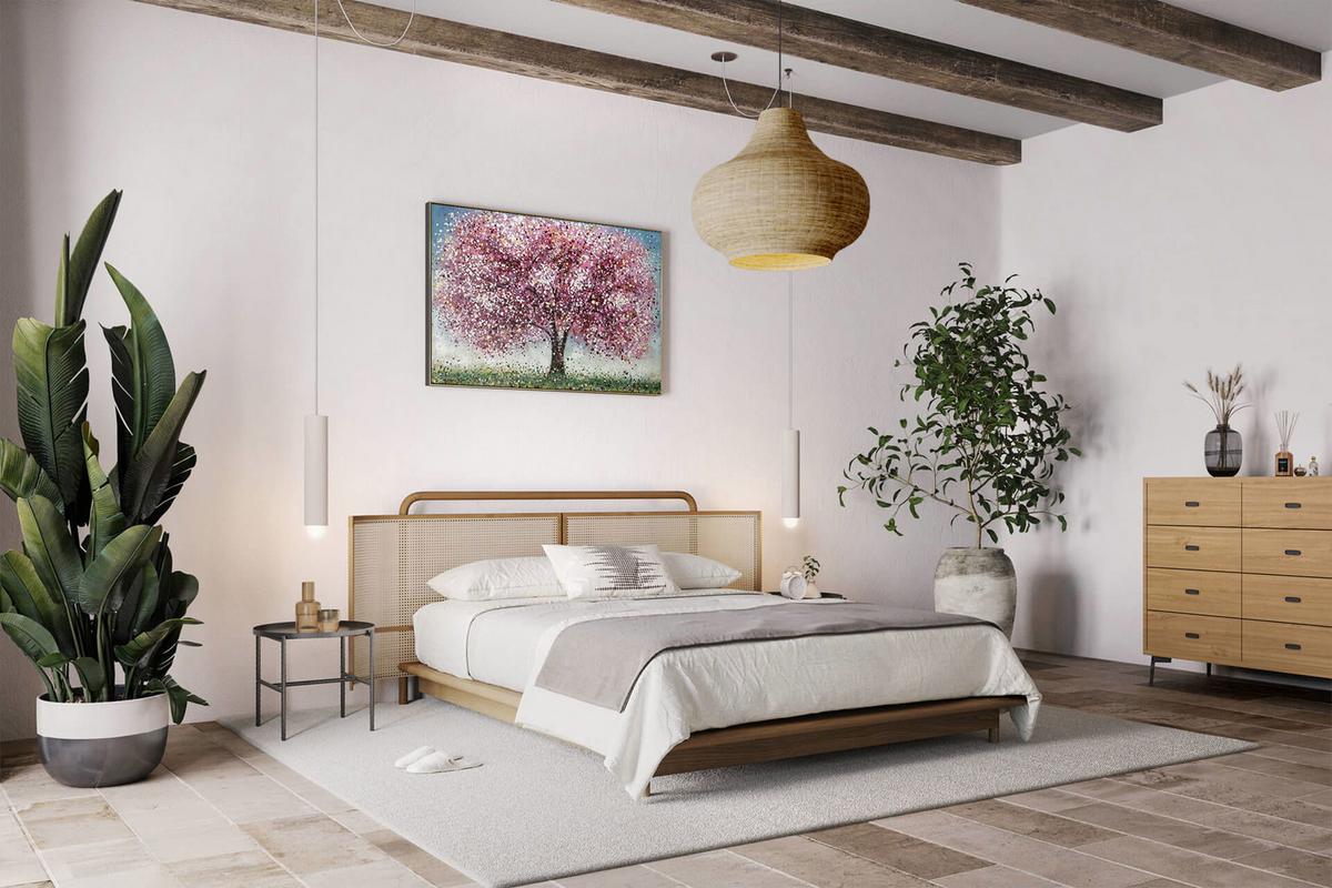 ÖLGEMÄLDE 120/80 cm - Blau/Pink, Holz/Textil (120/80cm) - KUNSTLOFT