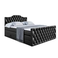 BOXSPRINGBETT VILA-1-Z KING - 120x200 - H3/H4 - Schwarz Hochglanz - Schwarz Hochglanz, Holzwerkstoff (120/200cm) - ALTDECOR