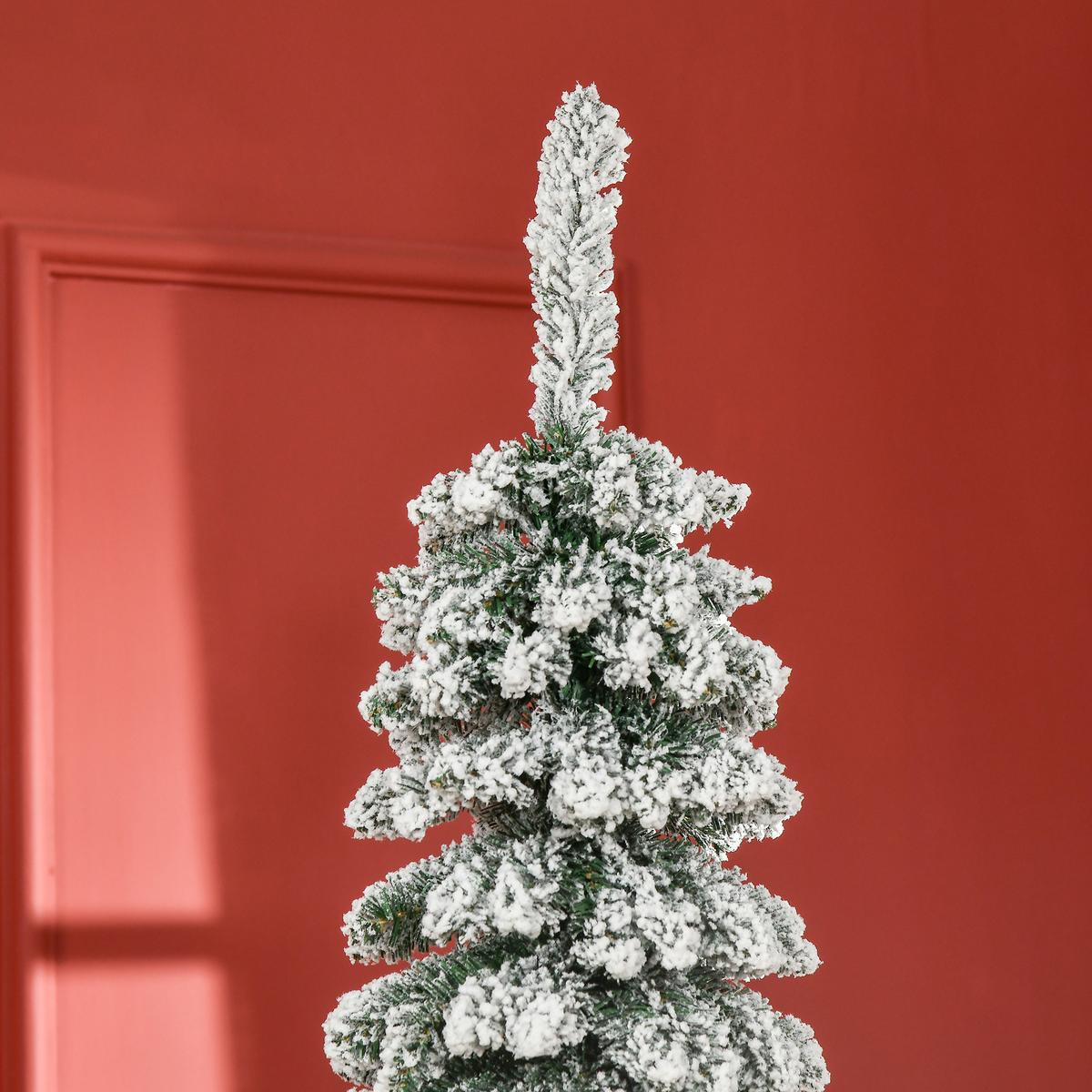KÜNSTLICHER Weihnachtsbaum, 210 cm Christbaum mit 490 Spitzen für Weihnachten - Weiß/Grün, Kunststoff/Metall (210cm) - HOMCOM
