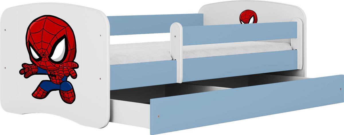 KINDERBETT Emily mit Schublade und Matratze, Blau 80x180 cm - Schwarz, Holzwerkstoff (180/80cm) - WFL GROUP