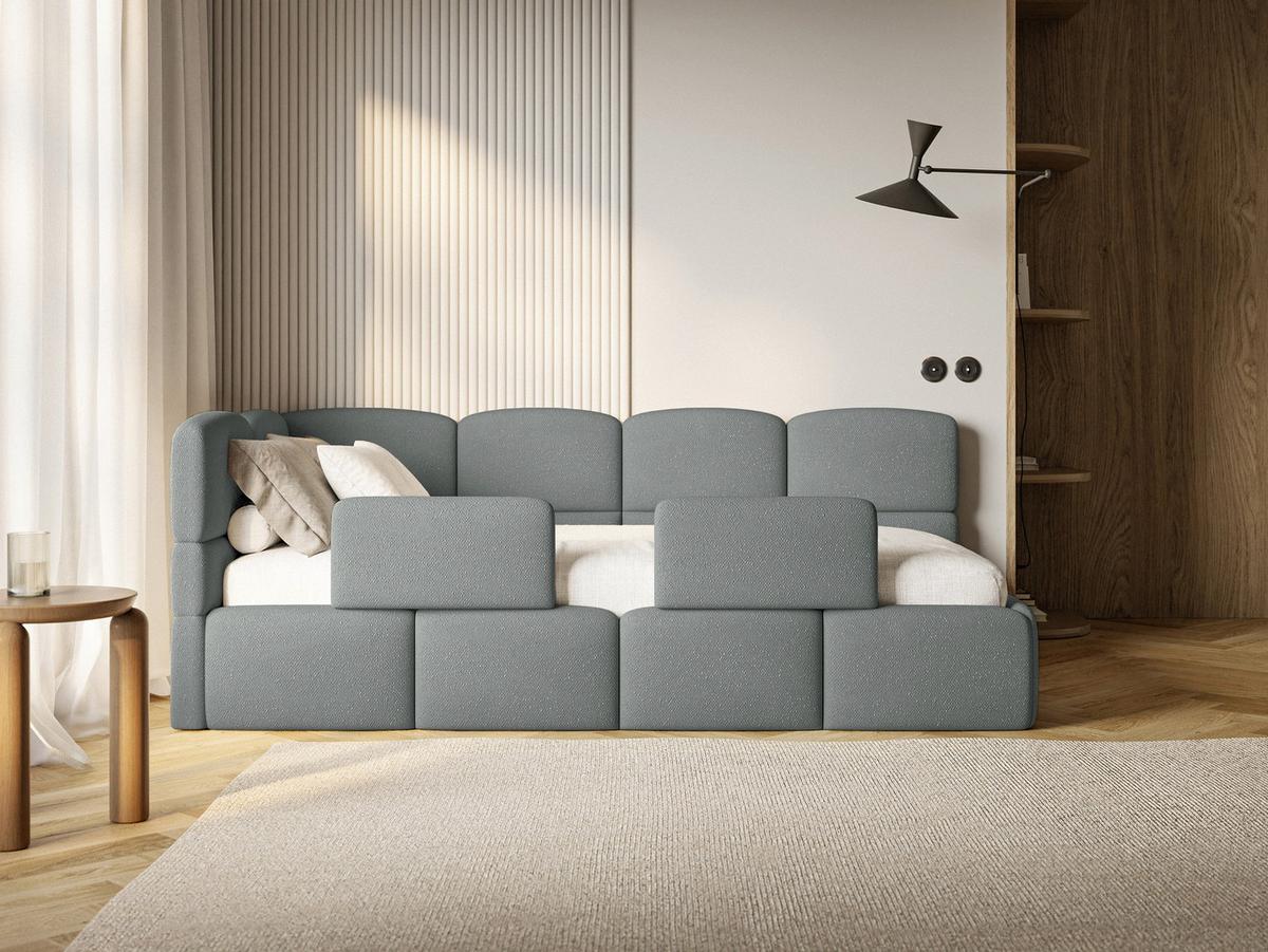 KINDERBETT Cloudy Dunkelgrau 120 x 200 cm - Dunkelgrau/Schwarz, Kunststoff/Textil (120/200cm) - Selsey