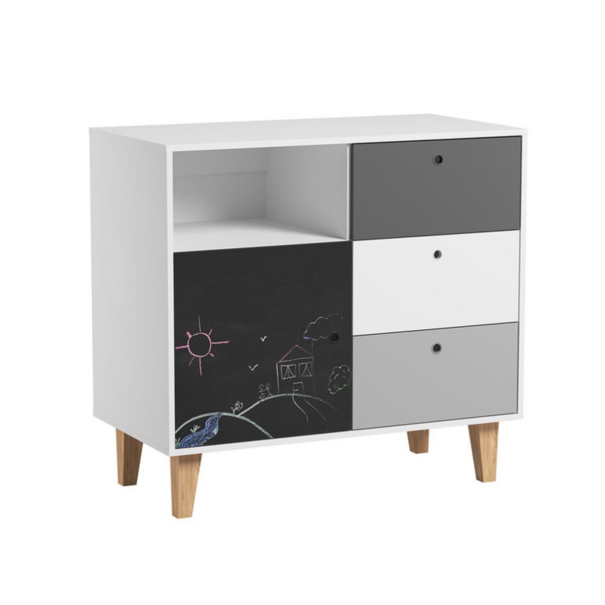 BABYZIMMER 3-teilig schwarz - Schwarz, Holzwerkstoff (144.5/97/75cm) - Petits-meubles