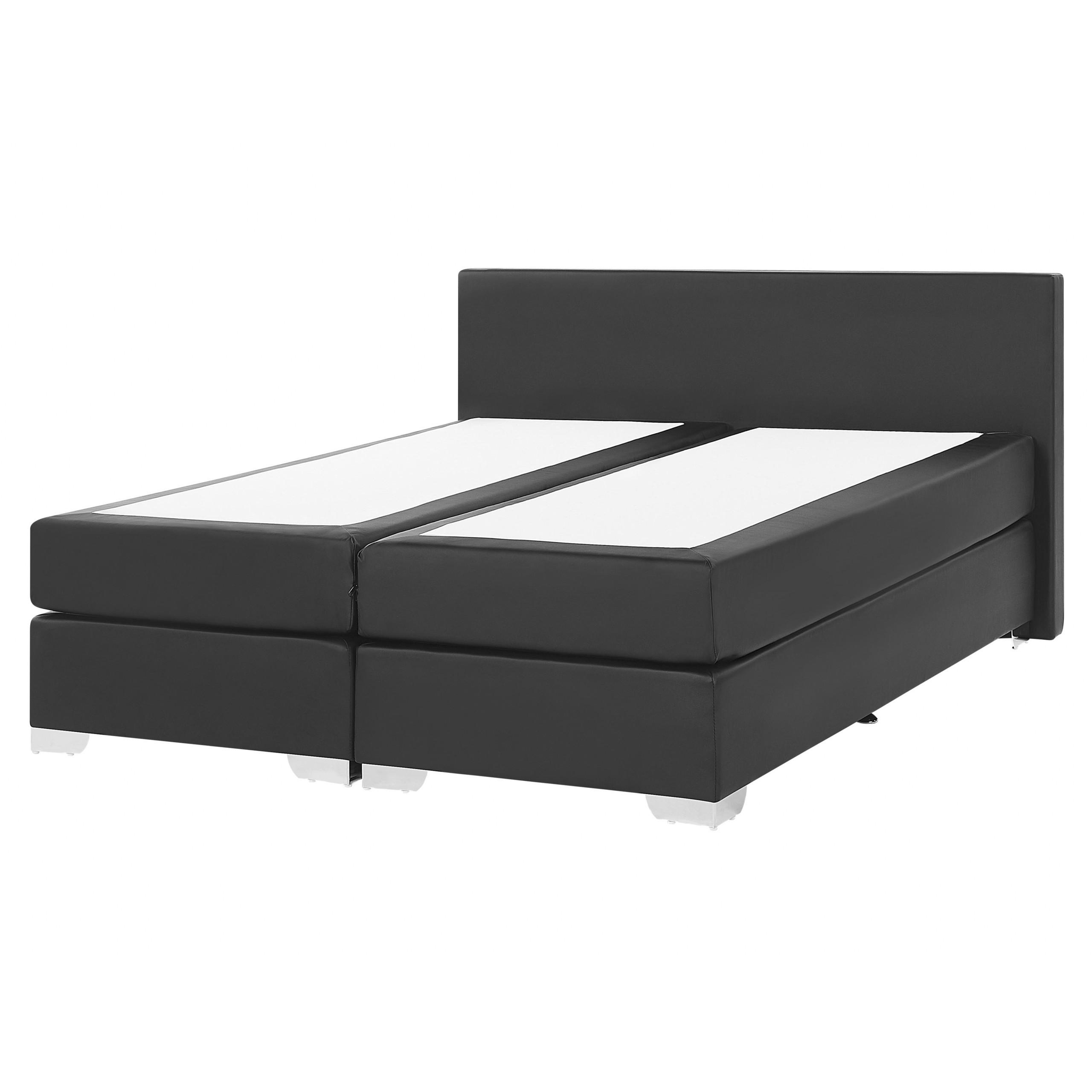 BOXSPRINGBETT 160/200cm Schwarz President - Schwarz, Kunststoff/Textil (160/200cm) - Beliani