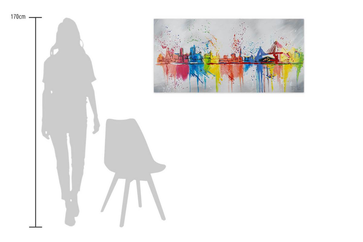 ÖLGEMÄLDE 120/60 cm - Grau, Holz/Textil (120/60cm) - KUNSTLOFT