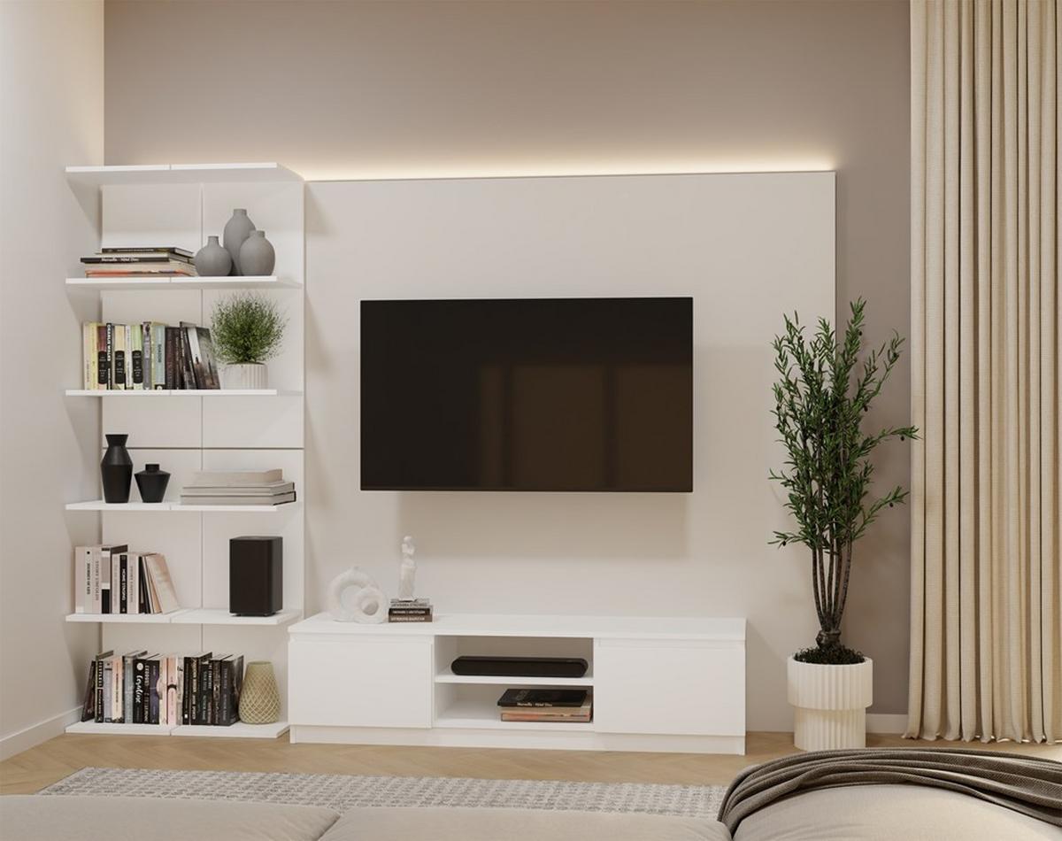 BÜCHERREGAL Weiß 35/180/30 - Weiß, Holzwerkstoff (35/180/30cm) - RAUMHIRSCH FURNITURE