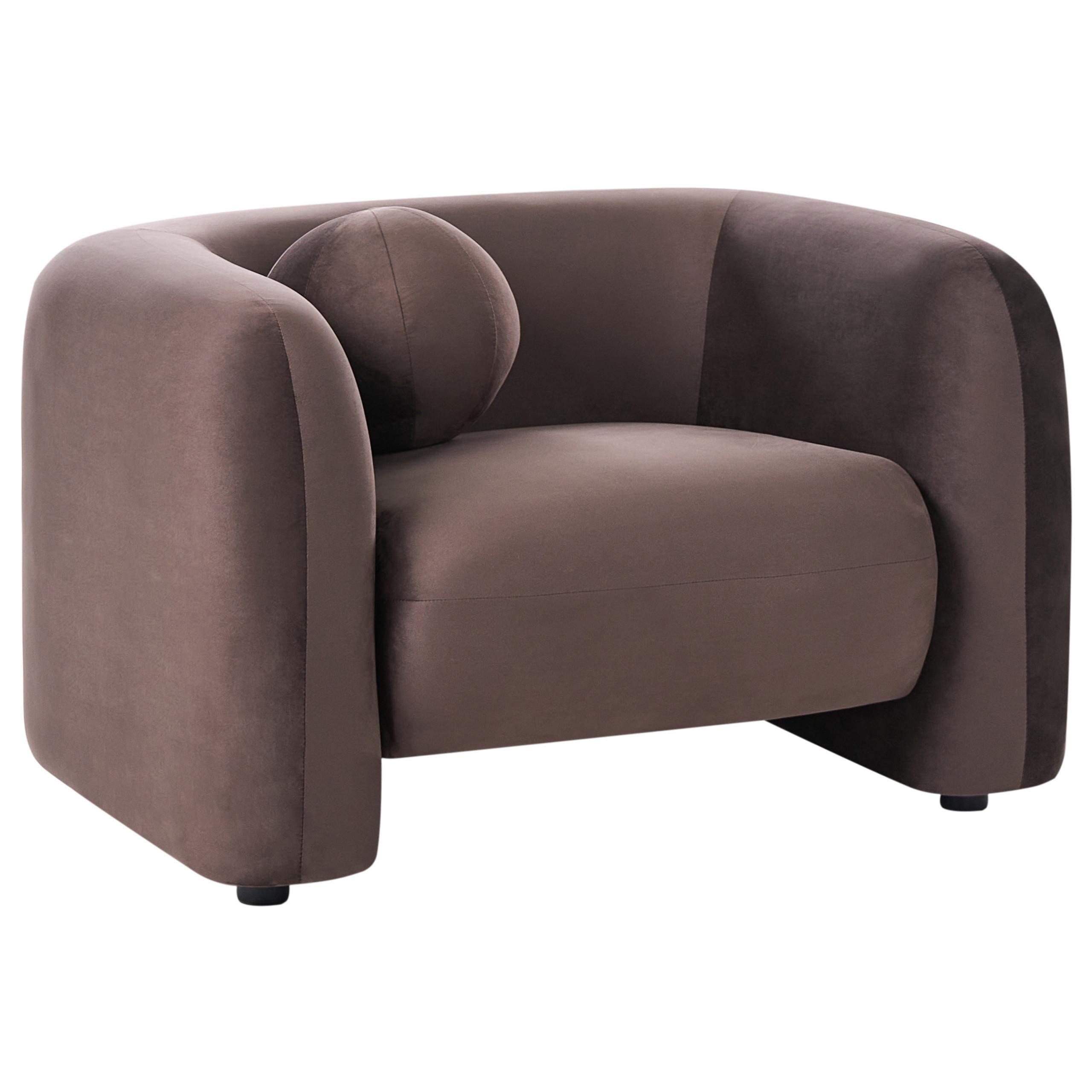 SESSEL Dunkelbraun Leiren - Dunkelbraun, Textil (113/68/87cm) - Beliani