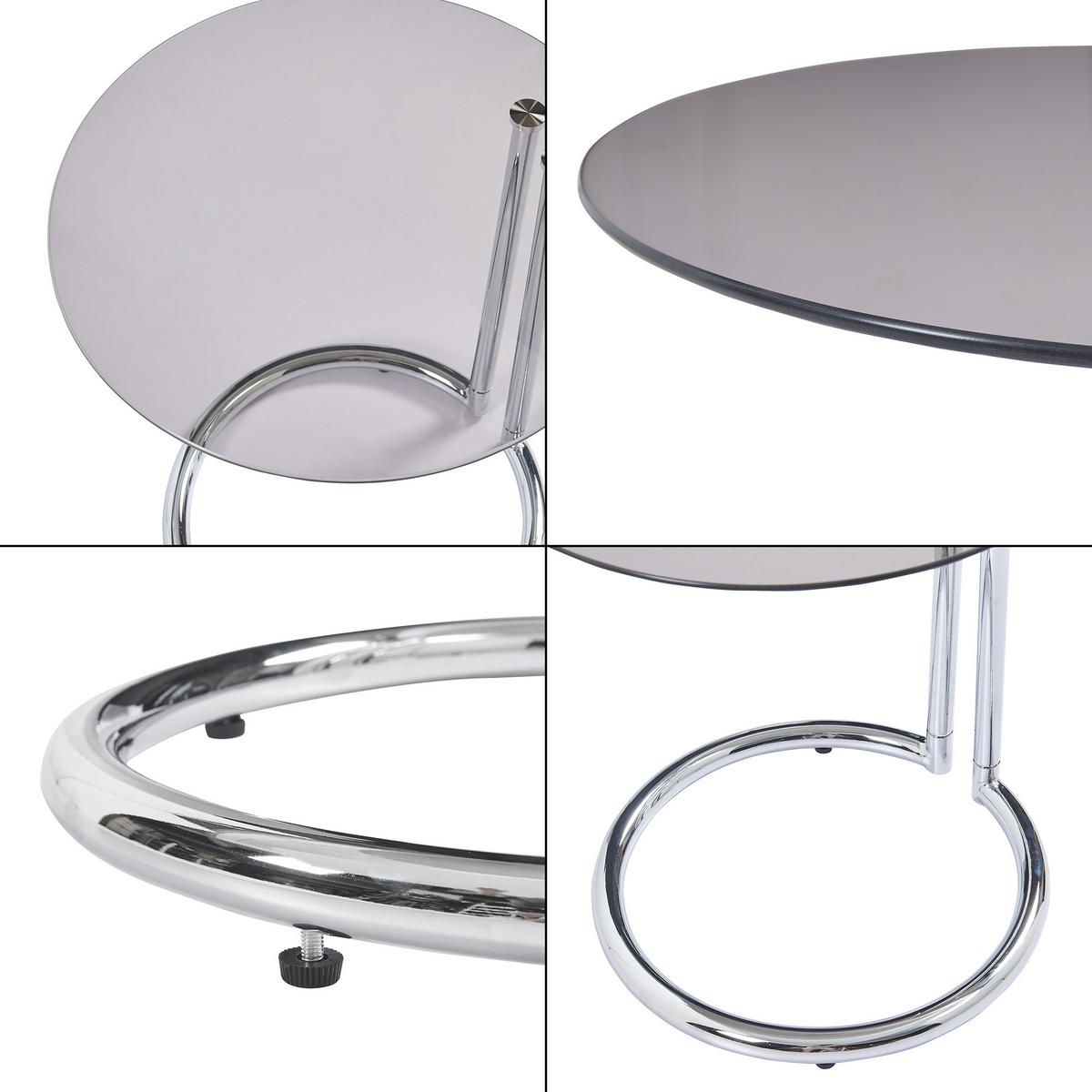 BEISTELLTISCH Ylivieska - Chromfarben/Bronzefarben, Glas/Metall (44.5/44.5/46cm) - [en.casa]