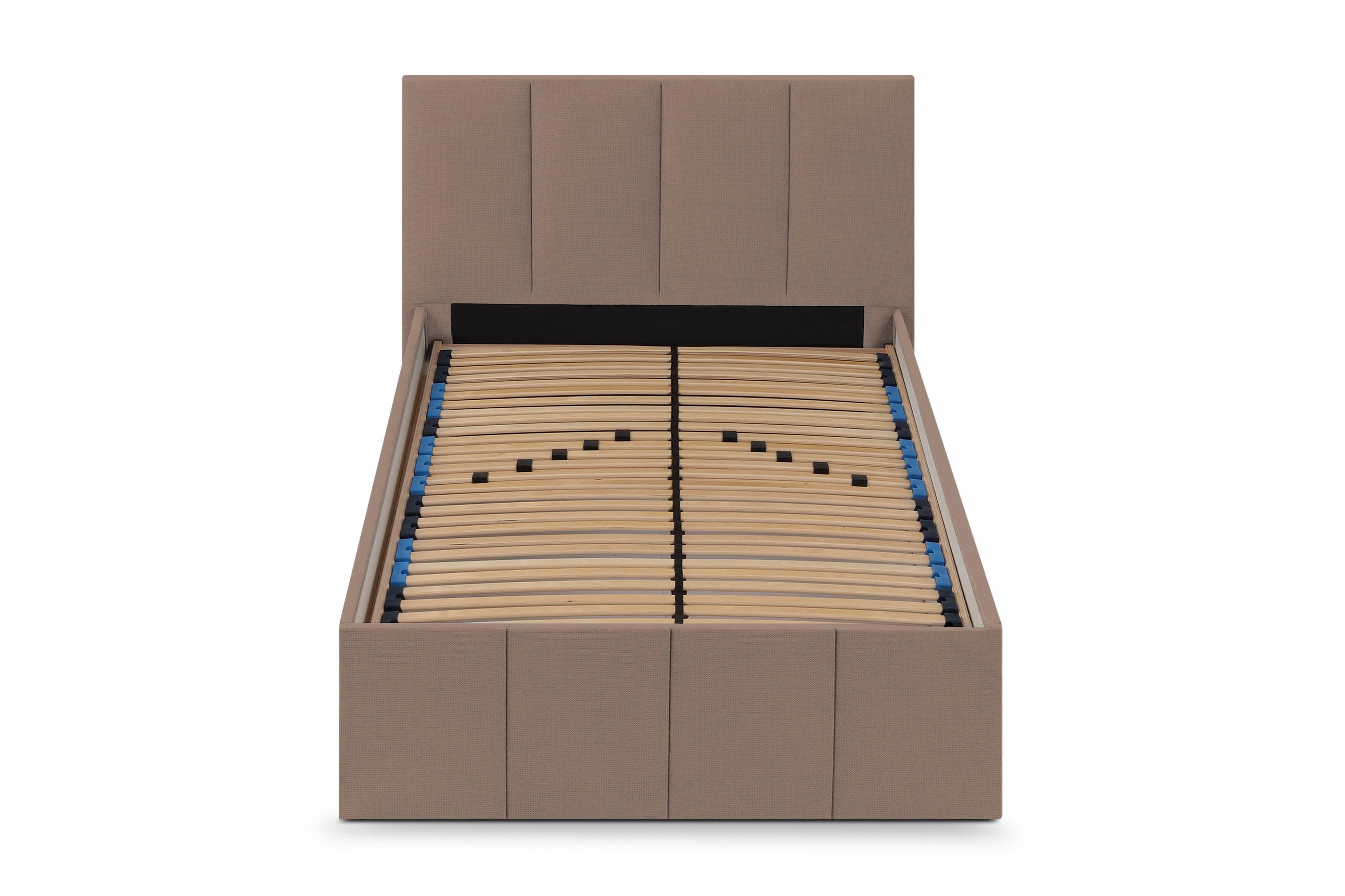 POLSTERBETT Dalas Sahara 140 x 200 x 40 cm Stauraum Mit hochwertiger Matratze H2 (bis 100 kg) und Lattenrost - Sahara, Holz (140/200cm) - Halmon Schlafkomfort Betten 