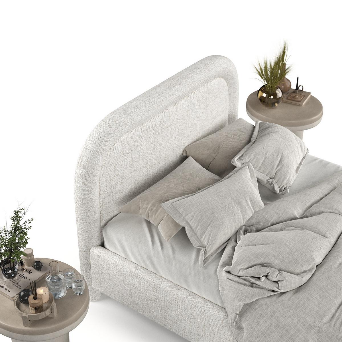 POLSTERBETT Zoya 120/200 cm Creme im Neve Stoff - Creme/Naturfarben, Holz/Holzwerkstoff (120/200cm) - AltaBeds