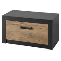 GARDEROBEN-SITZBANK Kastanie und grau Fresco, Garderobenbank Schuhschrank, 80 x 43 cm - Kastanienfarben/Dunkelgrau, Holzwerkstoff/Kunststoff (80/43/42cm) - Furn.Design