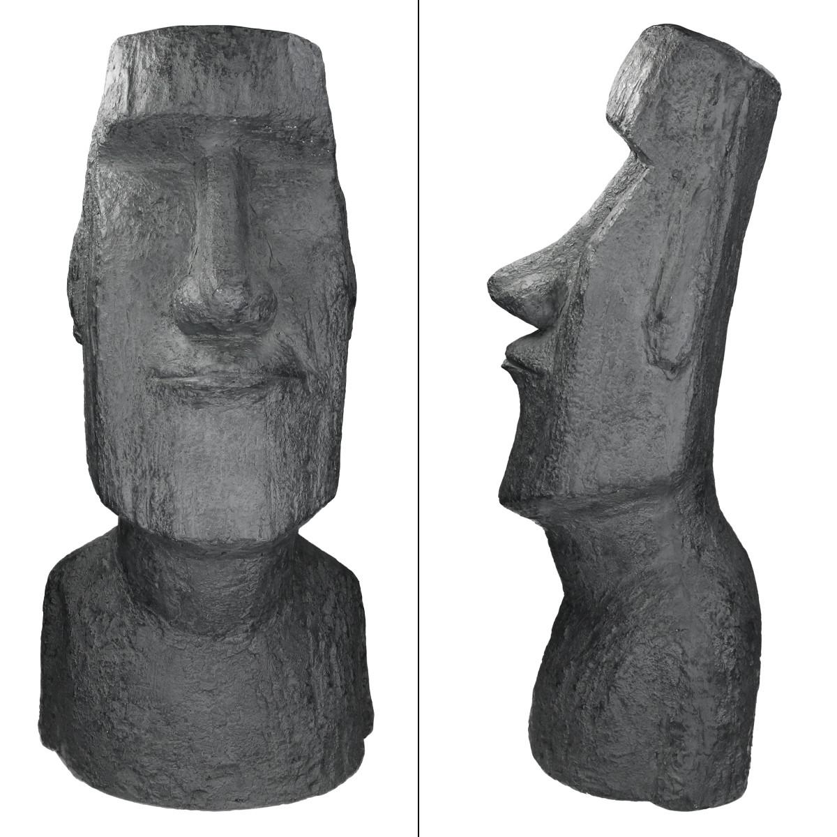 MOAI RAPA NUI STATUE 53,5 cm hoch Anthrazit aus Polyresin - Anthrazit, Kunststoff (26.5/53.5/19cm) - ECD-Germany