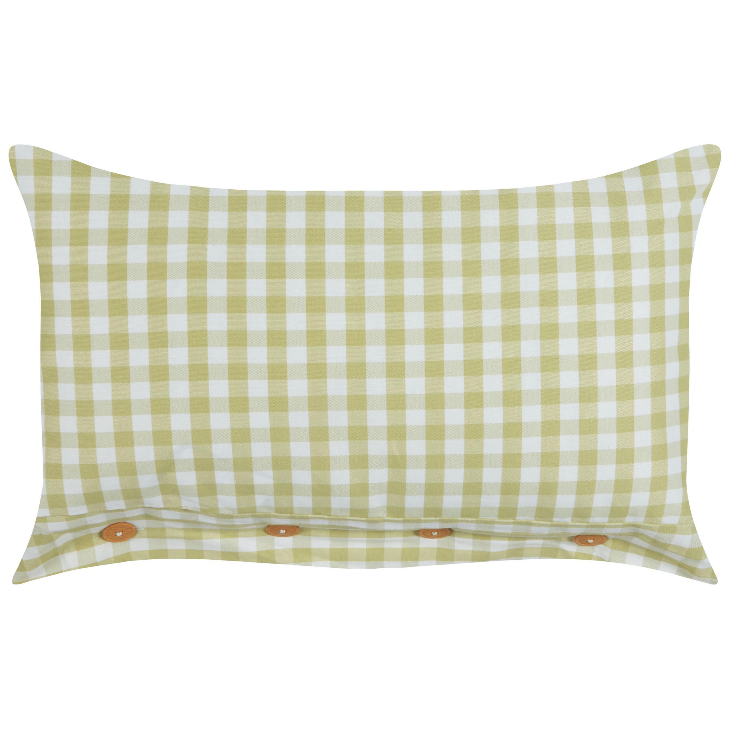 DEKOKISSEN Olivgrün 40/60 cm Talya - Weiß/Braun, Textil (60/40cm) - Beliani