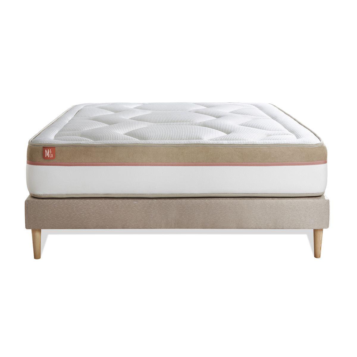 BETT Le Cosy Memory-Schaum 160 x 200 cm h3 - Kit Bettgestell Beige - Beige, Karton/Holz (160/200cm) - Marmottes & Co