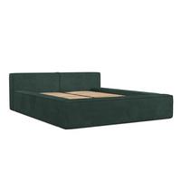 POLSTERBETT Casto mit Stauraum 200/200 cm Grün im Poso Stoff - Schwarz/Naturfarben, Holz/Holzwerkstoff (200/200cm) - AltaBeds