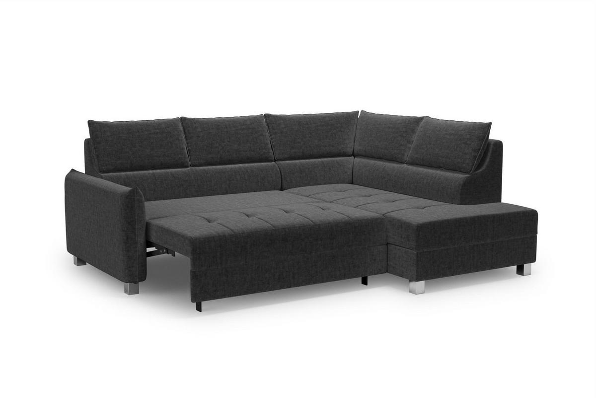 ECKSOFA Marno - Anthrazit, Holzwerkstoff/Textil (260/200cm) - Fun Möbel