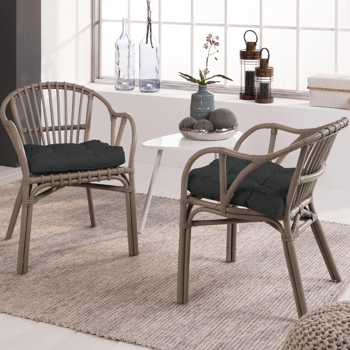 LOUNGEKISSEN Flair Outdoor Sitz 60/60/10cm Graphitgrau - Graphitfarben, Textil (60/10/60cm) - Beautissu 