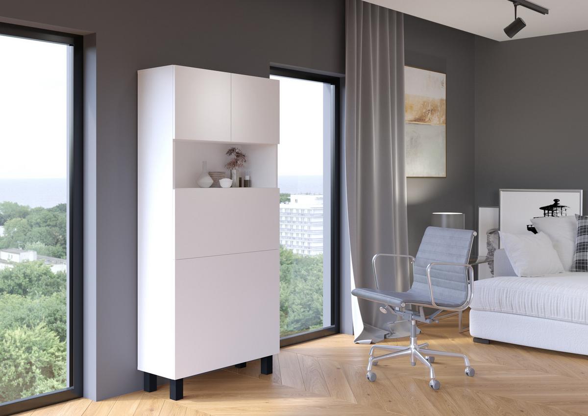 SCHREIBTISCH Weiß 80/175/92 - Weiß, Holzwerkstoff (90/50/175cm) - RAUMHIRSCH FURNITURE